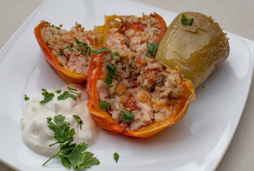 Gefüllte Paprika mit Ricotta-Spinat-Füllung und Parmesankruste – Rezept für Diabetiker